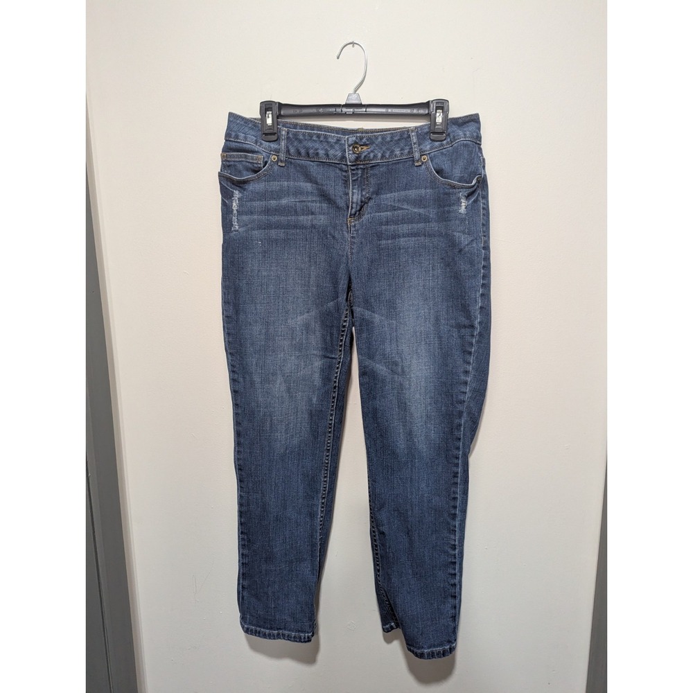 Simply Vera Vera Wang Straight Jeans Womens size 12 mid rise denim blue y2k